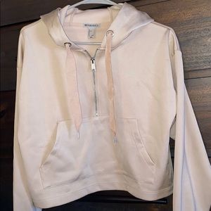 Active Satin material rose gold cropped hoodie